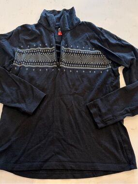 Icebreaker Black Knit Top with Subtle Logo Tab